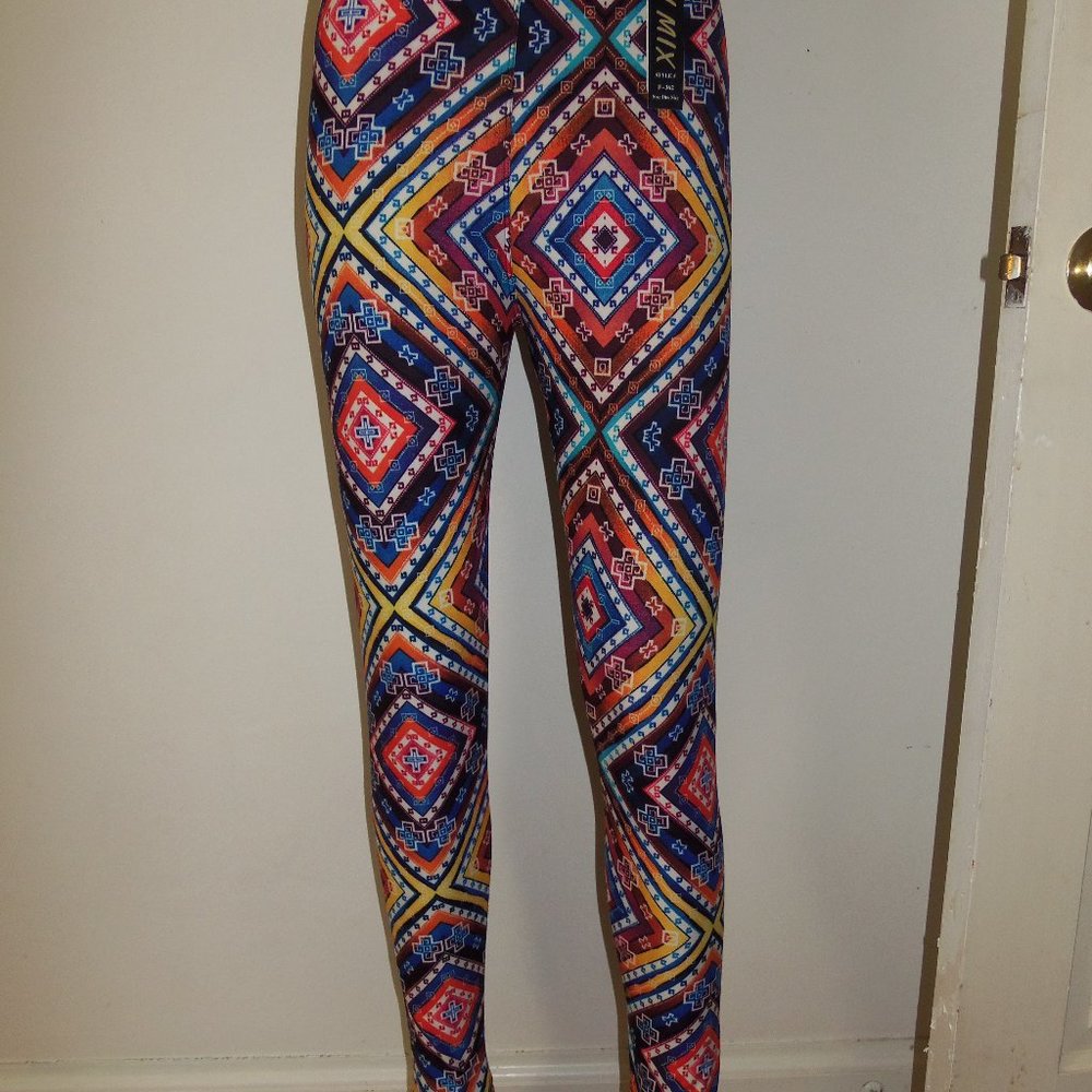 New Mix COLORFUL DIAMONDS Brushed Fiber Leggings
